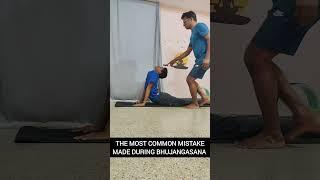 The most common mistake made during bhujangasana