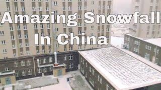 Snowfall in China - It's beautiful | Changchun, Jilin Winter 2017