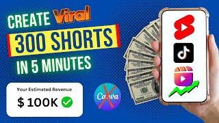 CRAZY New Method Bulk Create without Canva| How to make bulk YouTube Shorts,Instagram Reels & TikTok