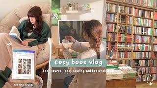 Cozy Reading Vlog┃book journal, cozy reading & bookshelf tour