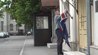 Iceland removes flag from Moscow embassy after announcing it will suspend operations in Russia | AFP