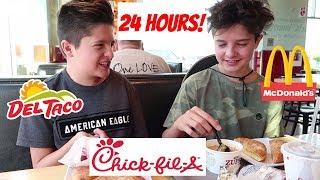 SWAPPING DIETS WITH MY TWIN! FAST FOOD ONLY! | Brock and Boston