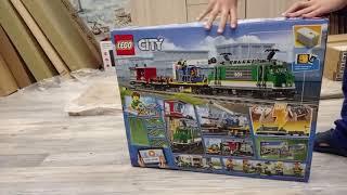 LEGO сити грузовой поезд 60198, ускоренная сборка.