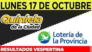 Resultados Quinielas Vespertinas de la Ciudad y Buenos Aires, Lunes 17 de Octubre