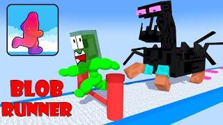 Minecraft Mobs : BLOB CLASH RUNNER 3D CHALLENGE - Minecraft Animation