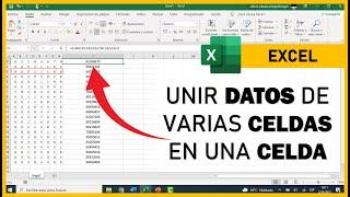 como unir datos de distintas celdas en una sola celda en EXCEL tutorial 2021 super sencillo