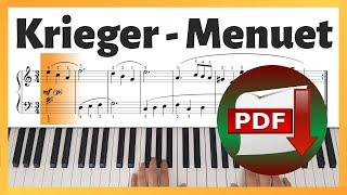 J. Krieger - Minuet in A Minor | Piano Sheet Music | Piano Tutorial