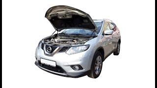 Установка газового упора капота Nissan X-Trail T32