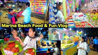 Marina Beach Food & Fun Vlog | Beach Fish Fry | Food Vlogs | Akila Kannan Vlogs