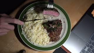 ASMR - JUICY STEAK AND FRIED RICE EATING SOUNDS