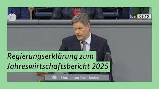 Bundesminister Habeck bei der Regierungserklärung zum Jahreswirtschaftsbericht 2025