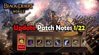 Black Desert Mobile - UPDATE PATCH NOTES 1/22 & New Event