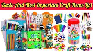 Basic And Most Important Craft Items List | Craft Stationary Items List With Name And Picture |