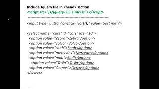 Using jquery sorting select options JavaScript