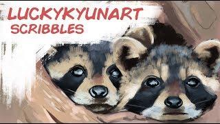 3 Observing Raccoons | luckykyunart scribbles