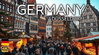 Germany 4K, Düsseldorf Walking Tour In Night - 2024