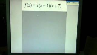 Intercept form of Quadratics