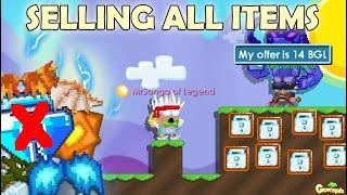 SELLING MY ALL ITEMS FOR BUYING DREAM WORLD!! (BGL LOCKED) | GrowTopia