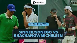 Sinner & Sonego vs Khachanov & Michelsen Highlights | Halle 2025