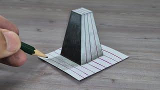 easy 3d drawing on paper for beginner