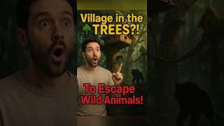 the village where people live 40 meters above the ground #tree #village #shorts
