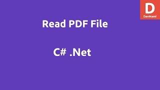 C# Read PDF File