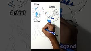 Drawing Lugia in Different Levels