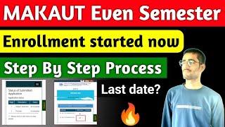 Makaut Even sem enrollment started nowLast date  Step by step process #makaut