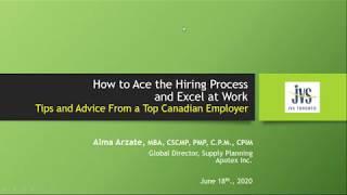 Industry Experts Talk: How to ace the hiring process and excel at work with Apotex, June 18, 2020