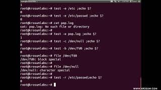 SHELL OPERATOR TEST - FILE TEST OPERATORS