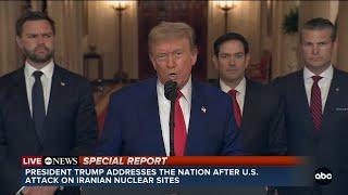Trump addresses nation after US attack on Iranian nuclear sites | FULL SPEECH