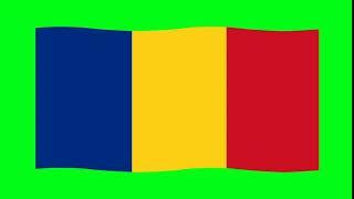 Green Screen Romania Flag | Green Screen Romania Waving Flag | Green Screen Romania Animation Flag