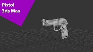 Modeling Pistol lowpoly 3ds max beginner tutorial part - 1