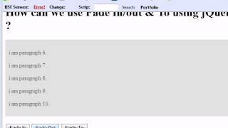 how to use fade in and fade out using jquery