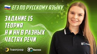 ЕГЭ по Русскому языку 2022. Задание 15. Теория. Н и НН в разных частях речи