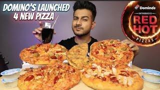 DOMINO'S LAUNCHED 4NEW SPICY PIZZA'S | 2023 Red HOT PIZZA | MUKBANG MEAL | ASMR MUKBANG