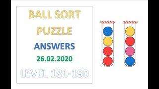 Ball Sort Puzzle Answers Level 181 182 183 184 185 186 187 188 189 190 Solutions Walkthrough