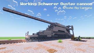 Schwerer Gustav railway cannon in Minecraft | Create: Big Cannons