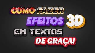 COMO FAZER EFEITO 3D EM TEXTO - Fácil, rápido, online e gratuito!