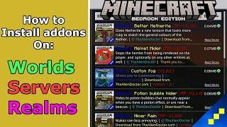 How to INSTALL ADDONS on Worlds, Servers and Realms! [Minecraft Bedrock Tutorial]