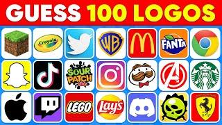 Guess the Logo in 3 Seconds | 100 Famous Logos  Logo Quiz 2024