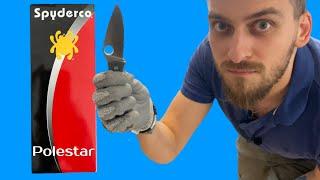 Spyderco Polestar в руках картонного маньяка!