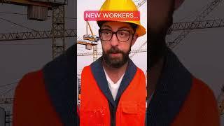 NEW WORKERS... #adamrose #construction #funny #reaction