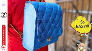 DIY Denim Backpack Tutorial 2 - Sewing the Bag | Eris Foundation