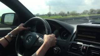 Girl rides loudest C63 on german autobahn