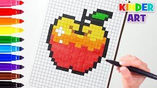 Яблоко - Рисунки по клеточкам | Apple - Pixel art