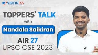 Hyderabad Toppers' Talk | Nandala Saikiran | AIR 27, UPSC CSE 2023