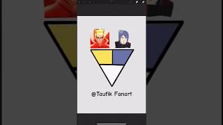 Trying tiktok art Naruto vs Akatsuki konan mix color #satisfying #naruto #anime #kakashi #sasuke