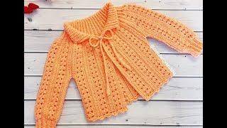 Кардиган крючком. Часть - 2 //Crocheted cardigan//Children's blouse crocheted