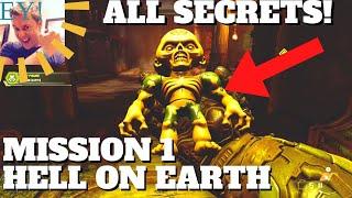 Doom Eternal - All Secrets Mission 1 Hell on Earth (Question Marks, Toys, 1ups, Extra Lives)